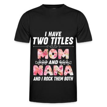 Mother's Day Nana Mama Flowers - Men's Functional T-Shirt - black - Front - AI Model Male 178 dark (178cm)