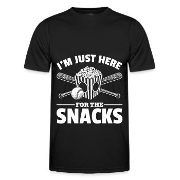 Popcorn Baseball Snack Food Lovers - Men's Functional T-Shirt - black - Front - AI Model Male 178 dark (178cm)