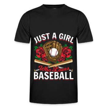 Mädchen Baseball Thema Baseball-Liebhaber - Männer Funktions-T-Shirt - Schwarz - Vorne - AI Model Male 178 dark (178cm)