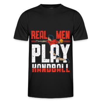 Männer Handballspieler Sportler - Männer Funktions-T-Shirt - Schwarz - Vorne - AI Model Male 178 dark (178cm)