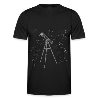 Telescope Stars Space Lovers Astronomer - Men's Functional T-Shirt - black - Front - AI Model Male 178 dark (178cm)
