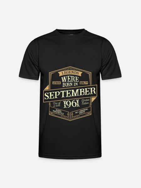 September 1961 birthday man - Men's Functional T-Shirt - black