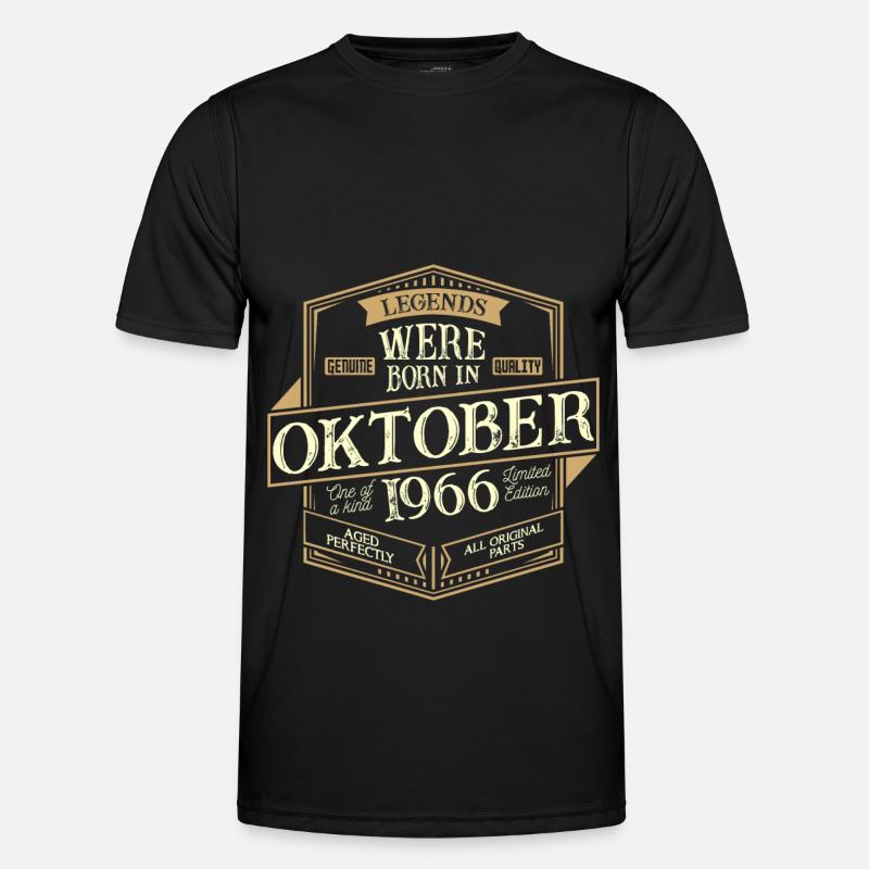October 1966 birthday man - Men's Functional T-Shirt - black