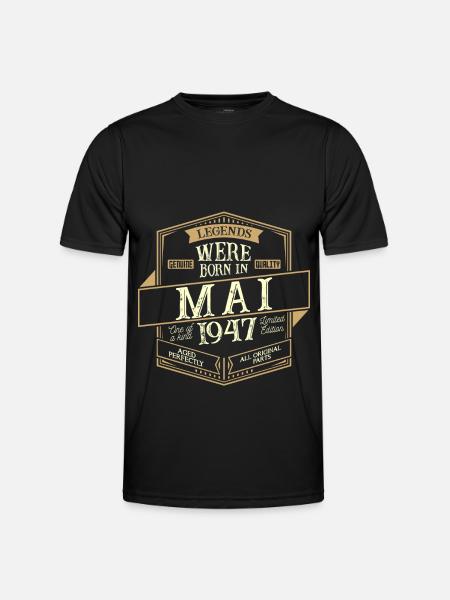 May 1947 Birthday Man - Men's Functional T-Shirt - black