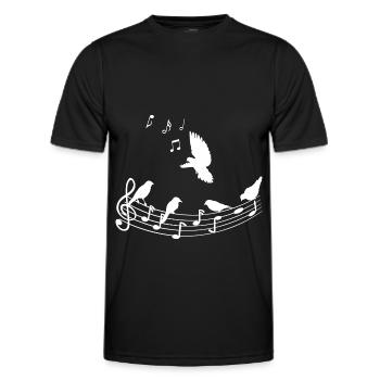 Chant des oiseaux Nature Musiciens Musique d’oiseaux - T-shirt sport Homme - noir - Devant - AI Model Male 178 dark (178cm)