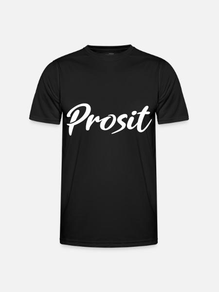 Prosit Prost Trinkspruch - Männer Funktions-T-Shirt - Schwarz