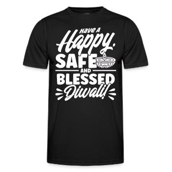 Diwali Hindus Sikh Festival of Lights Gift - Men's Functional T-Shirt - black - Front - AI Model Male 178 dark (178cm)