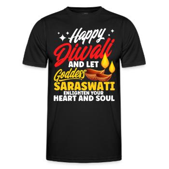 Diwali Hindus Sikh Festival of Lights Gift - Men's Functional T-Shirt - black - Front - AI Model Male 178 dark (178cm)