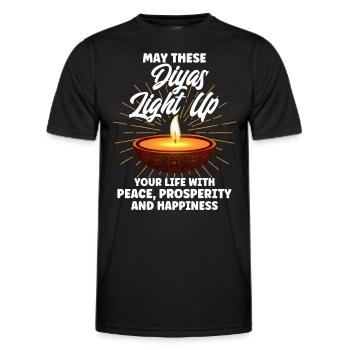 Diwali Hindus Sikh Festival of Lights Gift - Men's Functional T-Shirt - black - Front - AI Model Male 178 dark (178cm)