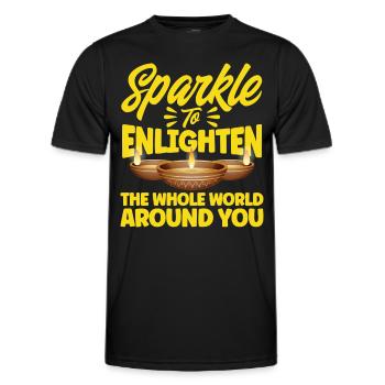 Diwali Hindus Sikh Festival of Lights Gift - Men's Functional T-Shirt - black - Front - AI Model Male 178 dark (178cm)