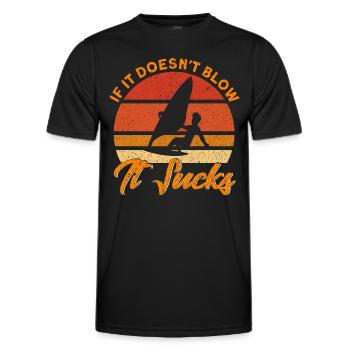 Surfer Wenn es nicht bläst ist es scheiße Geschenk - Männer Funktions-T-Shirt - Schwarz - Vorne - AI Model Male 178 dark (178cm)