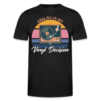 Disque vinyle LP Collector Cadeau - T-shirt sport Homme - noir - Devant - AI Model Male 178 dark (178cm)