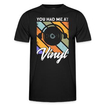 Record LP Collector Record Collector - Men's Functional T-Shirt - black - Front - AI Model Male 178 dark (178cm)
