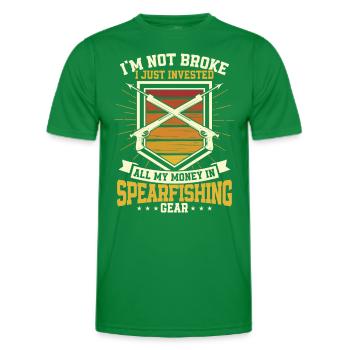 Pêche sous-marine Apnéiste Pêcheur pêcheur - T-shirt sport Homme - vert - Devant - AI Model Male 178 dark (178cm)