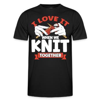 Stricken Stricken Stricken Liebhaber Geschenk - Männer Funktions-T-Shirt - Schwarz - Vorne - AI Model Male 178 dark (178cm)