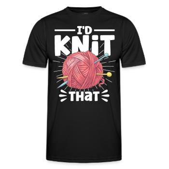 Stricken Stoff Stricken Stricken Geschenk - Männer Funktions-T-Shirt - Schwarz - Vorne - AI Model Male 178 dark (178cm)