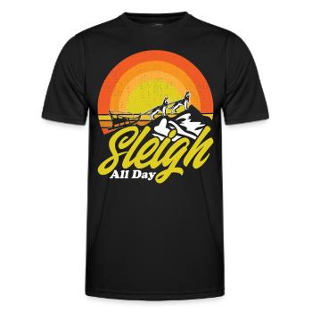 Sled Dog Racing Sledding Dog Sleds - Men's Functional T-Shirt - black - Front - AI Model Male 178 dark (178cm)