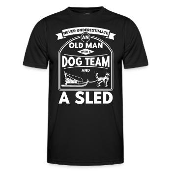 Sledding Sled Dog Racing Dog Sleds - Men's Functional T-Shirt - black - Front - AI Model Male 178 dark (178cm)