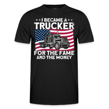Trucker Sattelzug Fernfahrer Geschenk - Männer Funktions-T-Shirt - Schwarz - Vorne - AI Model Male 178 dark (178cm)