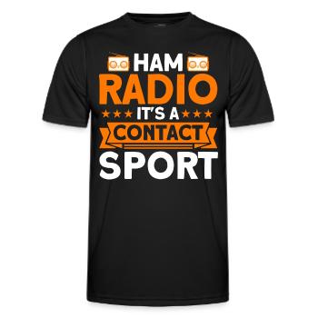 Amateur radio Morse code broadcast amateur radio Gesche - Men's Functional T-Shirt - black - Front - AI Model Male 178 dark (178cm)