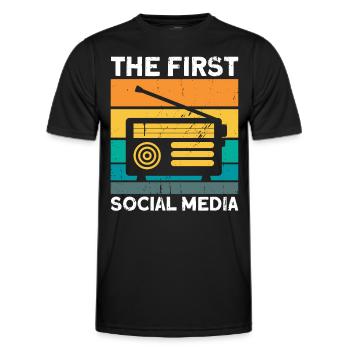 Radio amateur Morse code broadcast amateur radio Gesche - Men's Functional T-Shirt - black - Front - AI Model Male 178 dark (178cm)