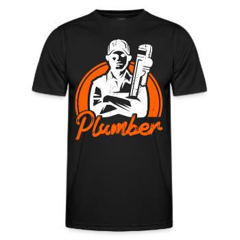 Robinetterie sanitaire commerciale Plombiers - T-shirt sport Homme - noir - Devant - AI Model Male 178 dark (178cm)