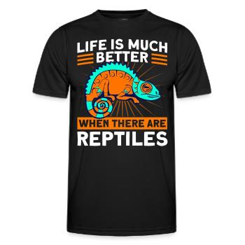 Reptile Lovers Reptile Snake Gift - Men's Functional T-Shirt - black - Front - AI Model Male 178 dark (178cm)