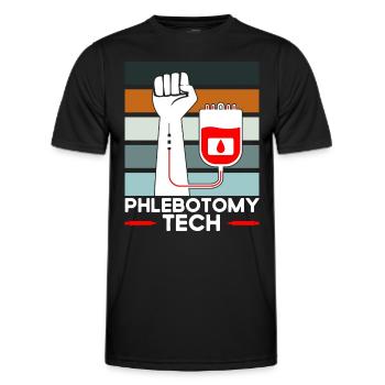 Phlébotomie Échantillon de sang Phlébotomiste Tech Cadeau - T-shirt sport Homme - noir - Devant - AI Model Male 178 dark (178cm)