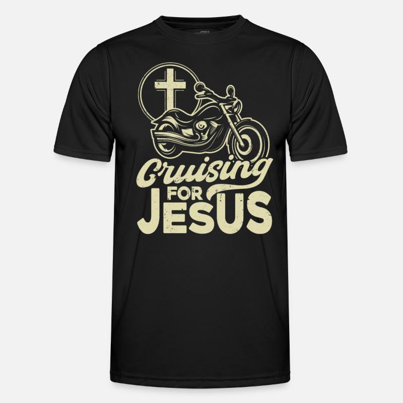 Glaube Christlich Motorradfahrer Geschenk Männer Funktions-T-Shirt