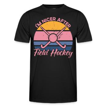 Feldhockey Feldhockey Spieler Hallen Feldhockey Ge - Männer Funktions-T-Shirt - Schwarz - Vorne - AI Model Male 178 dark (178cm)