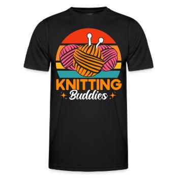 Stricken Lustiger Stricker Stricken Geschenk - Männer Funktions-T-Shirt - Schwarz - Vorne - AI Model Male 178 dark (178cm)