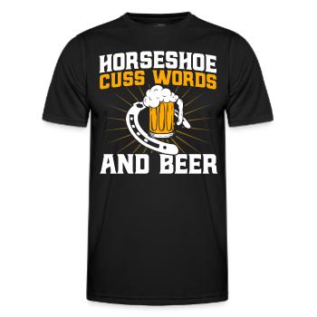 Jeu de lancer de fer à cheval lancer de fer à cheval - T-shirt sport Homme - noir - Devant - AI Model Male 178 dark (178cm)