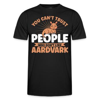 Aardvark lover Aardvark Aardvark Animal Business - Men's Functional T-Shirt - black - Front - AI Model Male 178 dark (178cm)