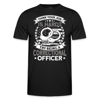 Prison officer Prison officer - Men's Functional T-Shirt - black - Front - AI Model Male 178 dark (178cm)