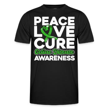 Celiac Awareness Green Ribbon Celiac Disease Überl - Men's Functional T-Shirt - black - Front - AI Model Male 178 dark (178cm)