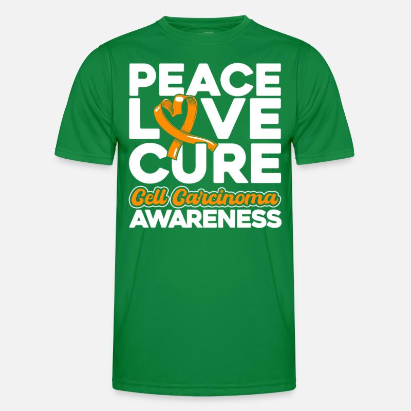 cell carcinoma awareness orange loop cell carzi Men's Functional T-Shirt