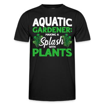 Jardiniers aquatiques Transpiration avec les plantes - T-shirt sport Homme - noir - Devant - AI Model Male 178 dark (178cm)
