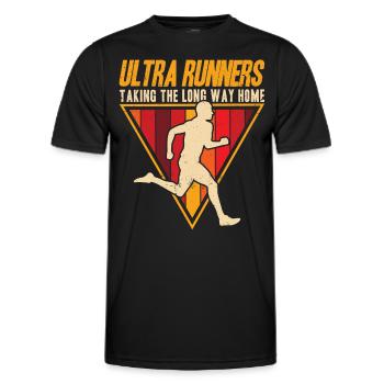 Coureur d’ultramarathon Ultramarathon Trail Running Ges - T-shirt sport Homme - noir - Devant - AI Model Male 178 dark (178cm)