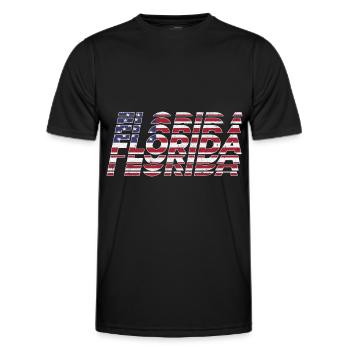 Patriotic Florida State Flags - Men's Functional T-Shirt - black - Front - AI Model Male 178 dark (178cm)