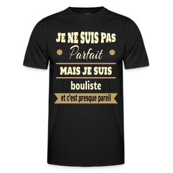 Pas parfait mais bouliste pétanque humour - T-shirt sport Homme - noir - Devant - AI Model Male 178 dark (178cm)