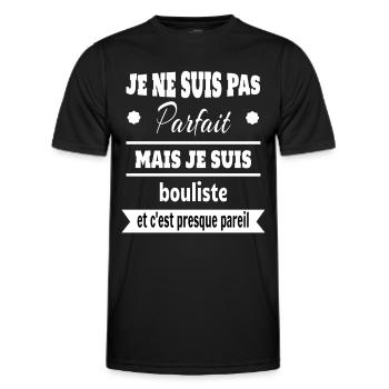 Pas parfait mais bouliste pétanque humour - T-shirt sport Homme - noir - Devant - AI Model Male 178 dark (178cm)