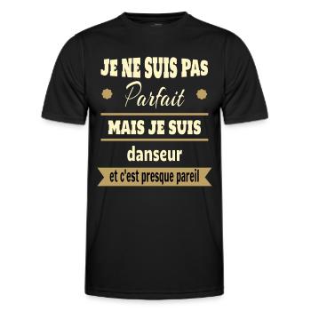 Pas parfait mais danseur danse humour - T-shirt sport Homme - noir - Devant - AI Model Male 178 dark (178cm)