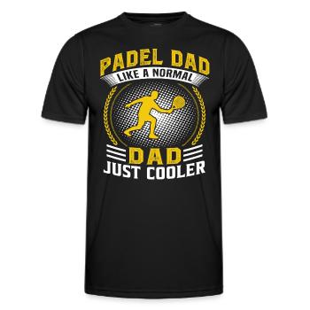 Padel Papa wie ein normaler Papa, nur cooler - Männer Funktions-T-Shirt - Schwarz - Vorne - AI Model Male 178 dark (178cm)