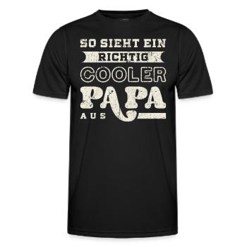 Cooler Papa Spruch, Vintage Look, Vatertag - Männer Funktions-T-Shirt - Schwarz - Vorne - AI Model Male 178 dark (178cm)
