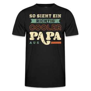 Cooler Papa Spruch, Vintage Look, Vatertag - Männer Funktions-T-Shirt - Schwarz - Vorne - AI Model Male 178 dark (178cm)