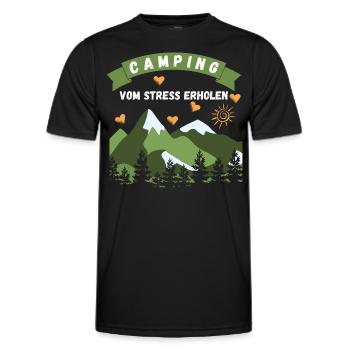 Camping vom Stress erholen - Männer Funktions-T-Shirt - Schwarz - Vorne - AI Model Male 178 dark (178cm)