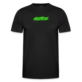 Hardtekk Green Techno Party Raver Outfit - T-shirt sport Homme - noir - Devant - AI Model Male 178 dark (178cm)