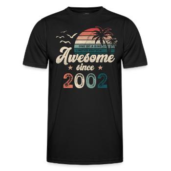 Birthday 2002 Palm Trees - Men's Functional T-Shirt - black - Front - AI Model Male 178 dark (178cm)