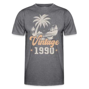 Birthday 1990 Palms - Men's Functional T-Shirt - dark melange  - Front - AI Model Male 178 dark (178cm)