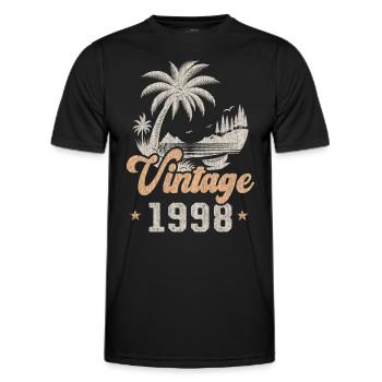 Birthday 1998 Palm Trees - Men's Functional T-Shirt - black - Front - AI Model Male 178 dark (178cm)